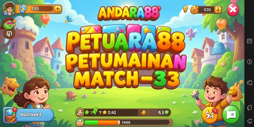 Tangkapan layar menunjukkan gameplay seru di ANDARA88 dengan berbagai tantangan Match-3.