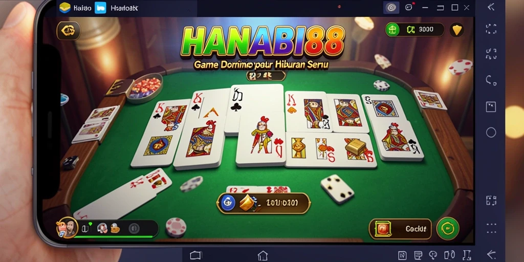 Tampilan menarik dari gameplay Domino di HANABI88.