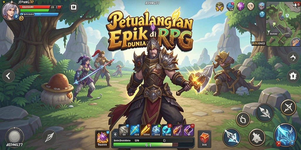 Tangkapan layar gameplay JEPANG77 menampilkan aksi pertempuran yang menegangkan dan karakter yang dinamis.