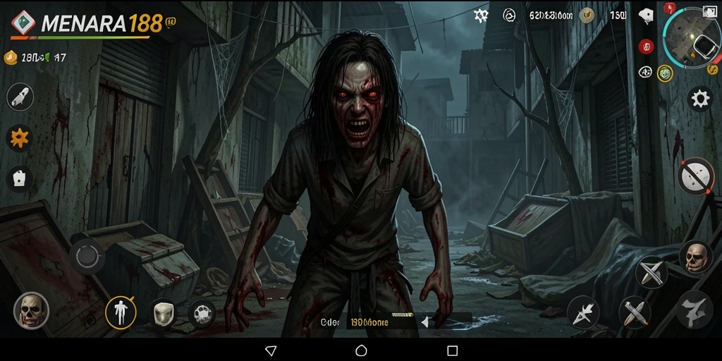 Screenshot MENARA188 menampilkan suasana menegangkan dan gameplay seram.